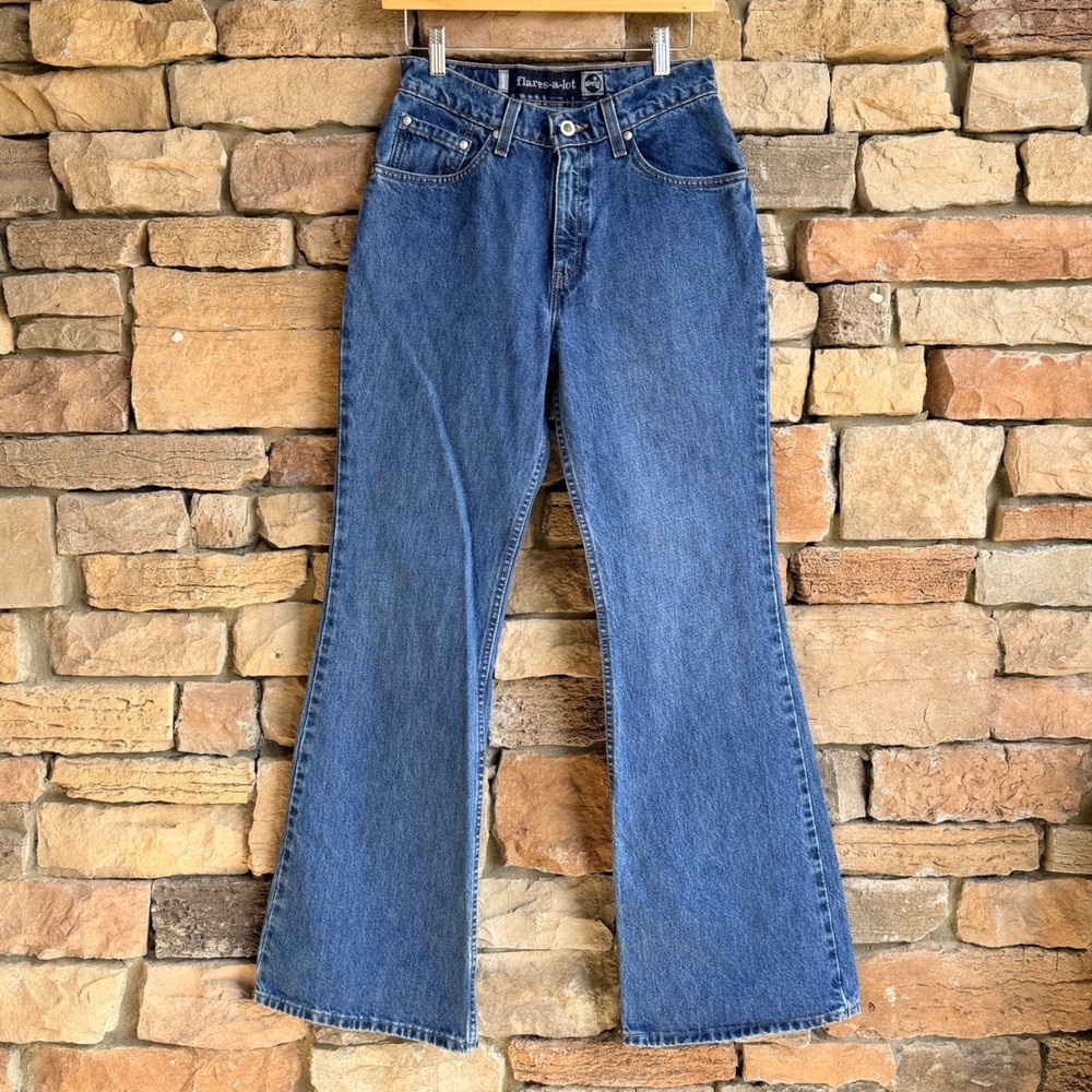 VTG Levi's SilverTab 26X31.5 Flares-a-lot 90s High Rise Flare Jeans Blue Size 9